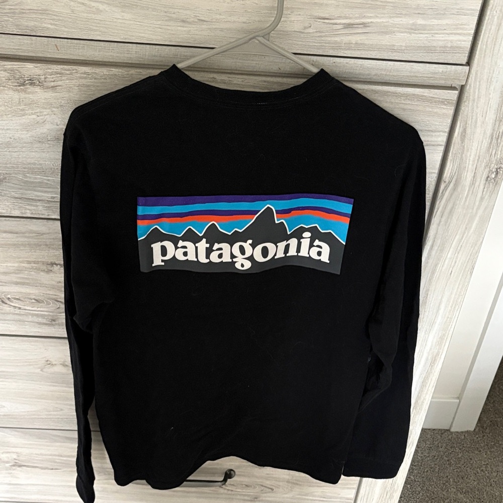 Patagonia Black Long Sleeve with Vibrant Logo
